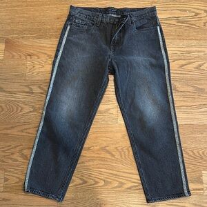 Women’s Black Jeans with Side Stripe